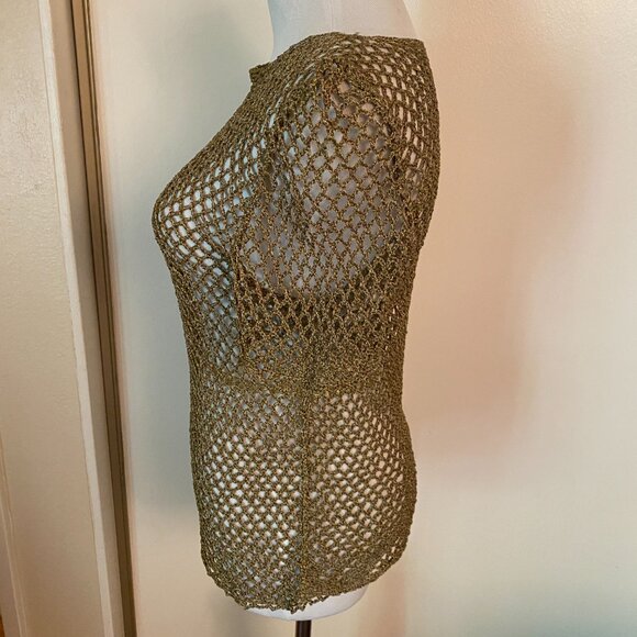 Bronze mesh short sleeved top - Picture 8 of 13